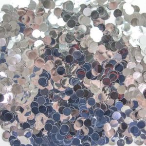 Конфетти фольга Круг Серебро Металлик 1см 50гр