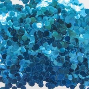 Конфетти фольга Круг Голубой Металлик 1см 50гр