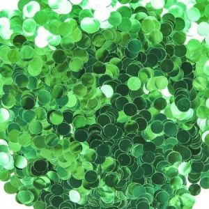 Конфетти фольга Круг Зелёный Металлик 1см 50гр