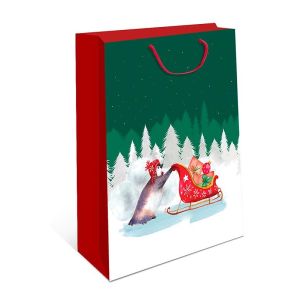 Сумка подарочная НГ 18х22х10 см