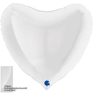 Г 36"/91 см, Сердце, Пастель, Белый (White), 1 шт