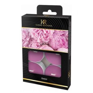 Свеча чайная ароматизированная Пион 6 шт/уп  KR