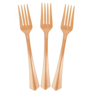 Вилки, Матовое розовое золото, 18 см, 10 шт.