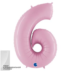 Г 40''/102 см, Цифра Розовый (Pink) «6»