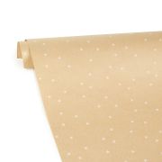 Упаковочная бумага, Крафт (0,7*1 м) Белые звездочки, 10 шт.