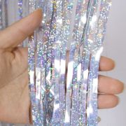 Занавес «Дождик» Серебро, Голография, 2 м*1 м ,1 шт.