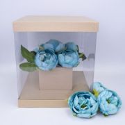 Подарочная коробка «Квадрат» 25*25*28см. Прозрачная Крафт