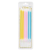 Свечи тортово-коктейльные Микс Макаронс с держателями / 6 шт., 14 см / (Китай)