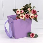 Коробка «Ваза для цветов» 14,5*14,5*15 с ручками Сиреневый 1/12 1/120