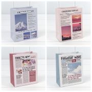 Пакет подарочный «Газета» 12*15*5.5 157 г/м2 1/20 1/600