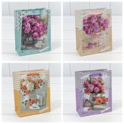 Пакет подарочный матовый «Цветы» (микс) 12*15*5,5