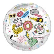 Аг 18 Круг Выпускной, стикеры / 1 шт /, Фольгированный шар (РОССИЯ)