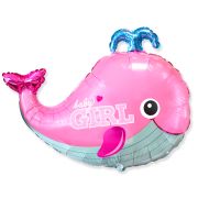 И 34 Китенок розовый / Baby whale fuchsia / 1 шт /, Фольгированный шар (Испания)