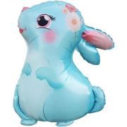 К Шар (28''/71 см) Фигура, Милый зайка, Голубой, 1 шт.