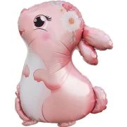 К Шар (28''/71 см) Фигура, Милый зайка, Розовый, 1 шт.