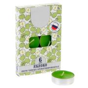 Свечи Чайные (в гильзе), Яблоко, 3,9 см, 6 шт.