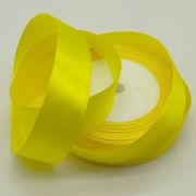 Лента атласная, на пене/пенопласте, односторонняя, 25 мм х 25 ярд, лимонный (5 шт/упак)