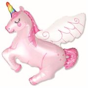 И 44 Волшебный единорог Розовый  Фигура / UNICORN WING PINK / 1 шт /, Фольгированный шар (Испания)