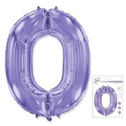 F 40 Цифра «0» сиреневый  в упаковке / Zero / 1 шт /, Фольгированный шар (Испания)