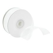 Лента Полосы Атлас и органза Белый / 25 мм * 22,85 м (Китай)