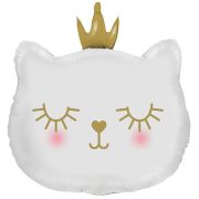 К Фигура, Голова, Котенок Принцесса, Белый, 22''/56 см, 1 шт.