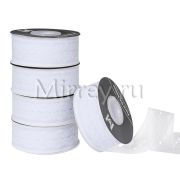 Лента декоративная «Кружево», полиэстер, 40 мм х 25 ярд., белый (5 шт./упак.)