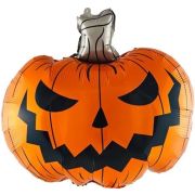 К Шар (24''/61 см) Фигура, Страшная тыква на Хэллоуин, Оранжевый, 1 шт.