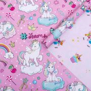 Бумага упаковочная глянцевая Единорог на облаке 100*70 см 10 листов
