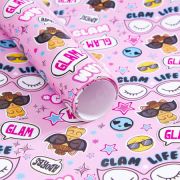 Бумага упаковочная Куклы ЛОЛ Розовая с кошками 70*100см 2шт