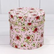 КоробкаЦилиндр, 15,5*15,5 см,«Цветы на светло-розовом фоне».