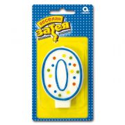 Свеча цифра Горошек №0 7,6см/A  ЕУТ
