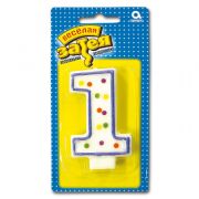 Свеча цифра №1  7,6см/A