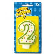 Свеча цифра №2  7,6см/A