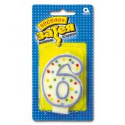 Свеча цифра №6  7,6см/A