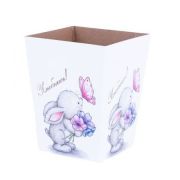 Коробка для цветов 120*90*150 мм Зайчонок. Улыбнись! (Ручки-шнур не входит)