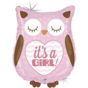 Б Фигура, It's a girl (Это девочка), Сова розовая, блеск, 26