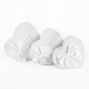 Коробка Сердце, с бантом, Белый, 22*20*9 см, 1 шт.