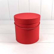 Коробка Цилиндр,  17,5*17 см,  из дизайнерской бумаги Красный