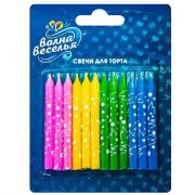 Свечи Точки узоры ассорти с рисунком 6см 12шт  СФЕРА