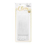 Свечи тортовые классические XL с серебряным глиттером с держателями / 12 шт., 15 см / (Китай)