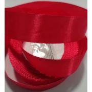 Лента атласная, на пенопласте, односторонняя, 25 мм х 25 ярд, розово-красный