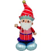 К Шар 3D (48''/122 см) Фигура на подставке, Новогодний гном, 1 шт. в уп.