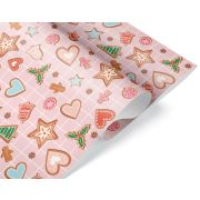 Упаковочная бумага 80гр (0,7*1 м) Сладкий Новый Год, 10 шт.