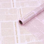 Пленка матовая Английская газета 58см*10м Розовая 01 т.м.30