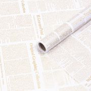 Пленка матовая Английская газета 58см*10м Призрачно-белый 02 т.м.30