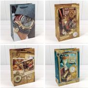 ПАКЕТ ПОДАРОЧНЫЙ «МУЖСКОЙ» ГЛЯНЦЕВЫЙ (МИКС) 20*30*10