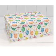 КОРОБКА ПРЯМОУГОЛЬНАЯ 22,5*16*10 см «ШАРИКИ С ВЕРЁВОЧКАМИ»