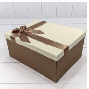 Коробка Прямоугольная 24,3*17,6*10,5 см «Бант» Коричневый/Бежевый