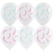 К 12''/30 см, Нежные перья, Белый/Прозрачный, кристалл, 5 ст, 25 шт.