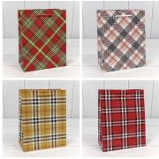 ПАКЕТ ПОДАРОЧНЫЙ «КЛЕТКИ И ПОЛОСКИ» (МИКС) 18*23*10 128Г 1/20 1/480 АРТ: 00038E